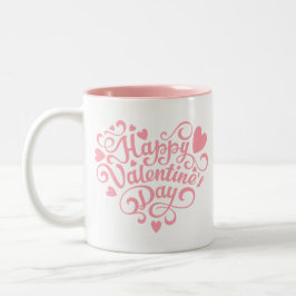 Caneca De Café Em Dois Tons Feliz dia de os namorados Moderno