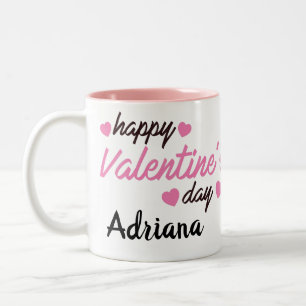 Caneca De Café Em Dois Tons Feliz dia de os namorados Personalizado