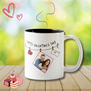 Caneca De Café Em Dois Tons Feliz dia de os namorados personalizado fotografia