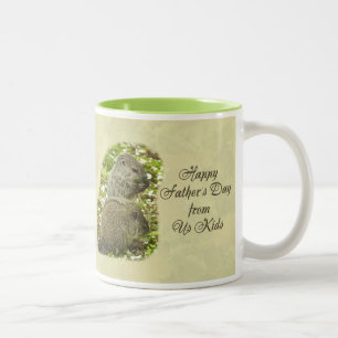 Caneca De Café Em Dois Tons Feliz Dia de os pais - Baby Groundhogs