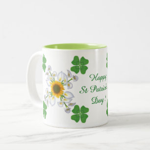 Caneca De Café Em Dois Tons Feliz Dia de São Patrício ! Trevo com Calla