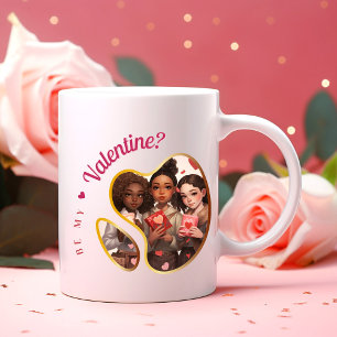 Caneca De Café Em Dois Tons Feliz dia de Velentine - alegria do Dia de os namo