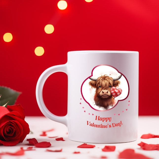 Caneca De Café Em Dois Tons Feliz dia de Velentine - Beijo de Querida (Criador carregado)