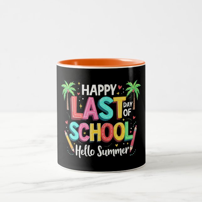 Caneca De Café Em Dois Tons Feliz Dia do Alô na Escola no Verão (Centro)