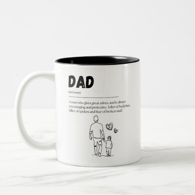 Caneca De Café Em Dois Tons Feliz Dia do Pai Mug (Esquerda)