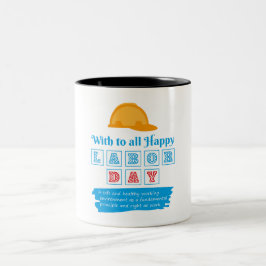 Caneca De Café Em Dois Tons Feliz dia do trabalho, Liberdade a sua vida
