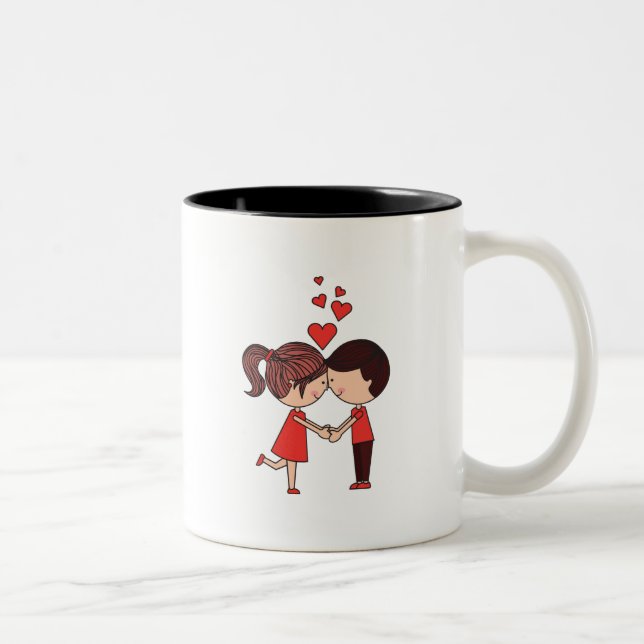 Caneca De Café Em Dois Tons Feliz Dia dos Namorados  (Direita)