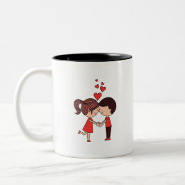 Caneca De Café Em Dois Tons Feliz Dia dos Namorados 