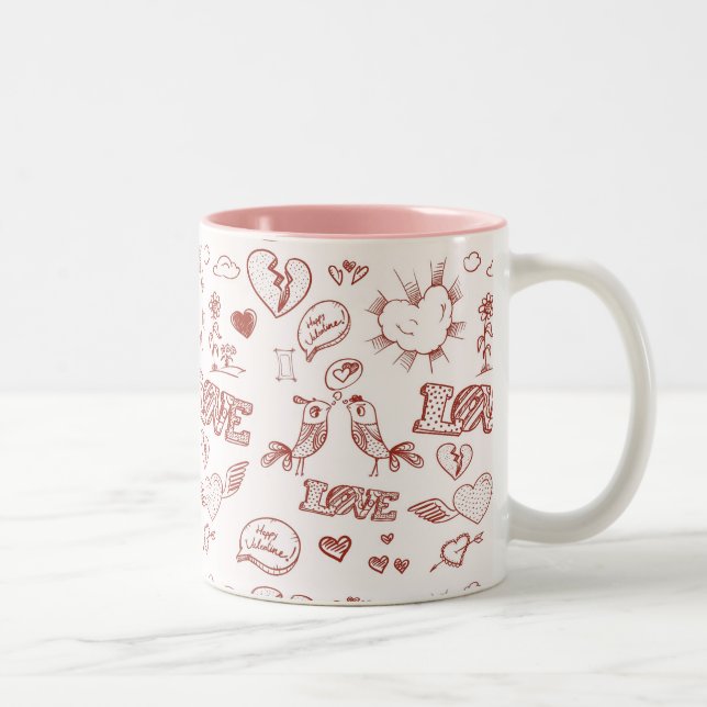 Caneca De Café Em Dois Tons Feliz dia dos namorados (Direita)