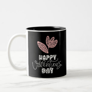 Caneca De Café Em Dois Tons Feliz dia dos namorados