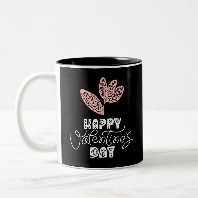 Caneca De Café Em Dois Tons Feliz dia dos namorados  (Esquerda)