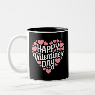 Caneca De Café Em Dois Tons Feliz Dia dos Namorados Divertido Coração Amor Dia