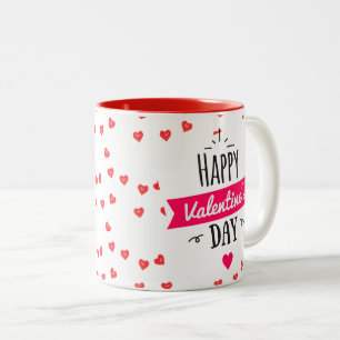 Caneca De Café Em Dois Tons Feliz Dia dos Namorados Feriado Corações Café