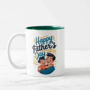 Caneca De Café Em Dois Tons Feliz Dia dos Pais