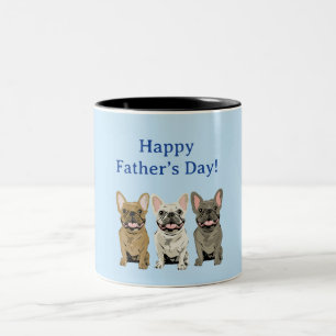 Caneca De Café Em Dois Tons Feliz Dia dos Pais! Bulldogs Franceses