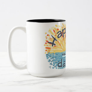 Caneca De Café Em Dois Tons Feliz Dia Novo!