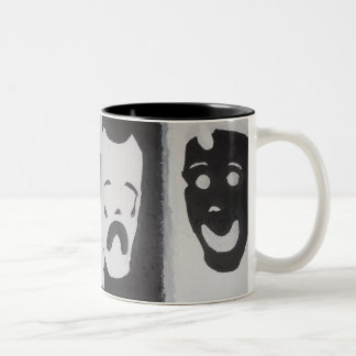 CANECA DE CAFÉ EM DOIS TONS FELIZ E TRISTE