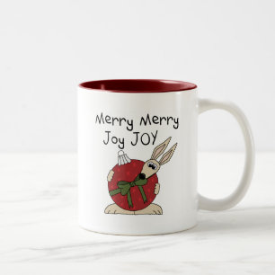Caneca De Café Em Dois Tons Feliz Feliz Joy Joy Camisetas e presentes