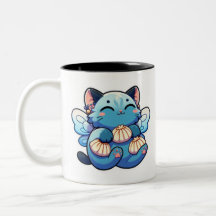 Feliz gato bonito com bolinhos