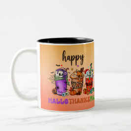Caneca De Café Em Dois Tons Feliz HalloObrigadoMas Coffee Mug