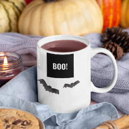 Caneca De Café Em Dois Tons Feliz Halloween do Simples Black Boo