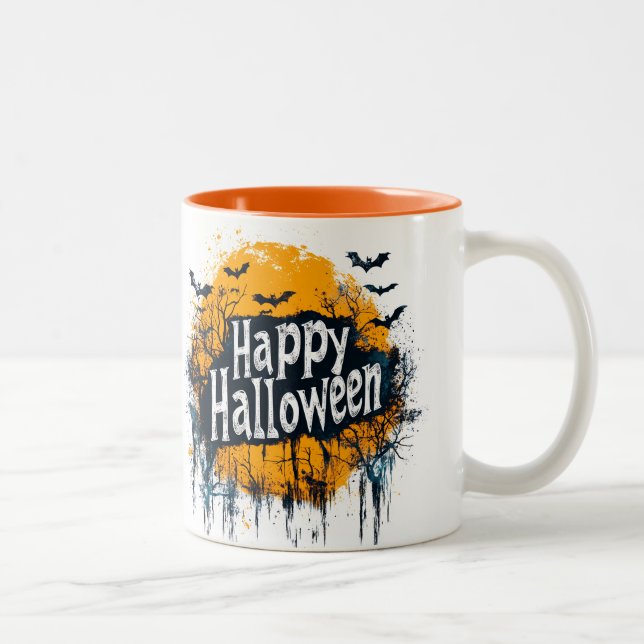 Caneca De Café Em Dois Tons Feliz Halloween Ghost (Direita)
