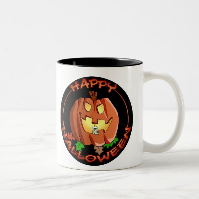 Caneca De Café Em Dois Tons Feliz Halloween Pumpkin Mug (Direita)