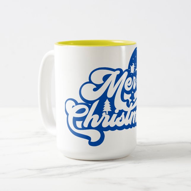 Caneca De Café Em Dois Tons Feliz Natal (Frente Esquerda)