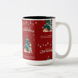Caneca De Café Em Dois Tons feliz natal