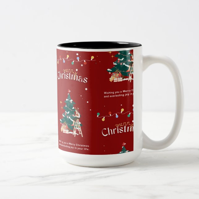 Caneca De Café Em Dois Tons feliz natal (Direita)