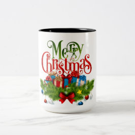 Caneca De Café Em Dois Tons feliz natal