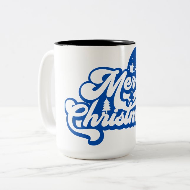 Caneca De Café Em Dois Tons Feliz Natal (Frente Esquerda)