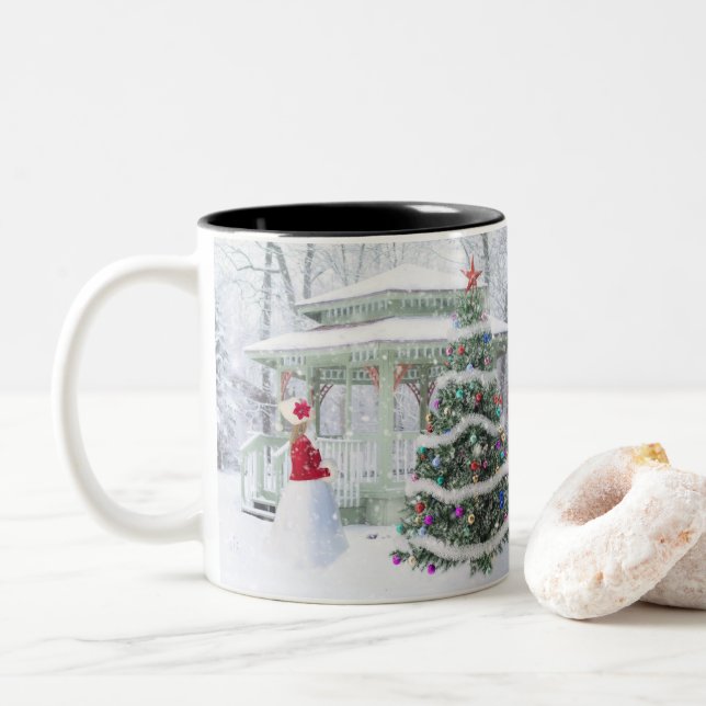 Caneca De Café Em Dois Tons Feliz Natal (Com Donut)