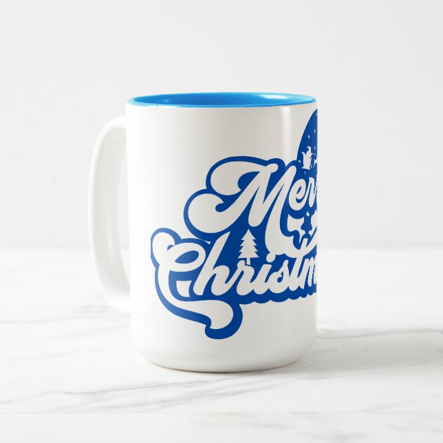 Caneca De Café Em Dois Tons Feliz Natal (Frente Esquerda)