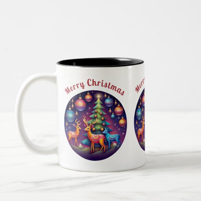 Caneca De Café Em Dois Tons Feliz Natal (Esquerda)