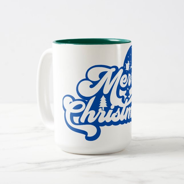 Caneca De Café Em Dois Tons Feliz Natal (Frente Esquerda)