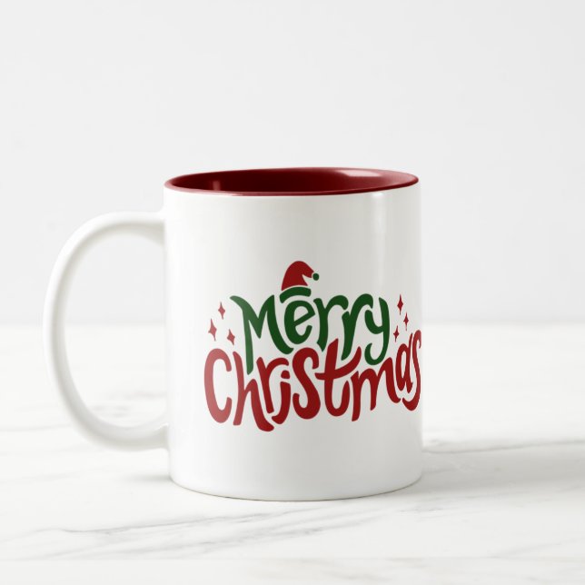 Caneca De Café Em Dois Tons Feliz Natal (Esquerda)