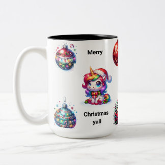 Caneca De Café Em Dois Tons Feliz Natal a todos