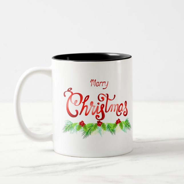 Caneca De Café Em Dois Tons Feliz Natal Café Mug (Esquerda)