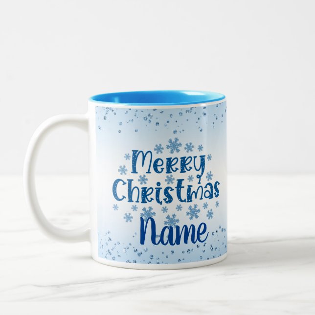 Caneca De Café Em Dois Tons Feliz Natal Café Tea Mug (Esquerda)