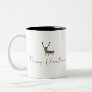 Caneca De Café Em Dois Tons Feliz Natal Cartão de Saudação para o Decoraç