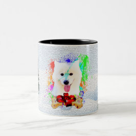 Caneca De Café Em Dois Tons Feliz Natal de Cachorro Samotado