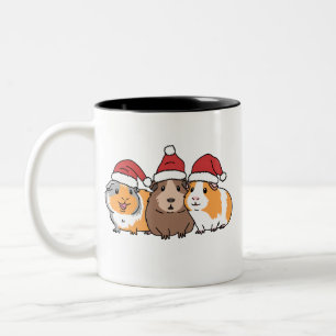 Caneca De Café Em Dois Tons Feliz Natal dos Porquinhos-da-índia Amante de Anim