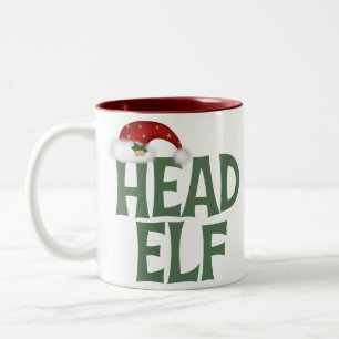 Caneca De Café Em Dois Tons Feliz Natal Elf Mug