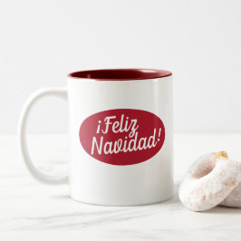 Caneca De Café Em Dois Tons Feliz Natal em espanhol | Feliz Navidad Mug