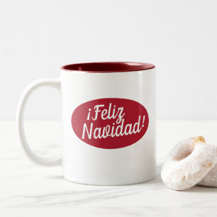 Caneca De Café Em Dois Tons Feliz Natal em espanhol Feliz Navidad Mug