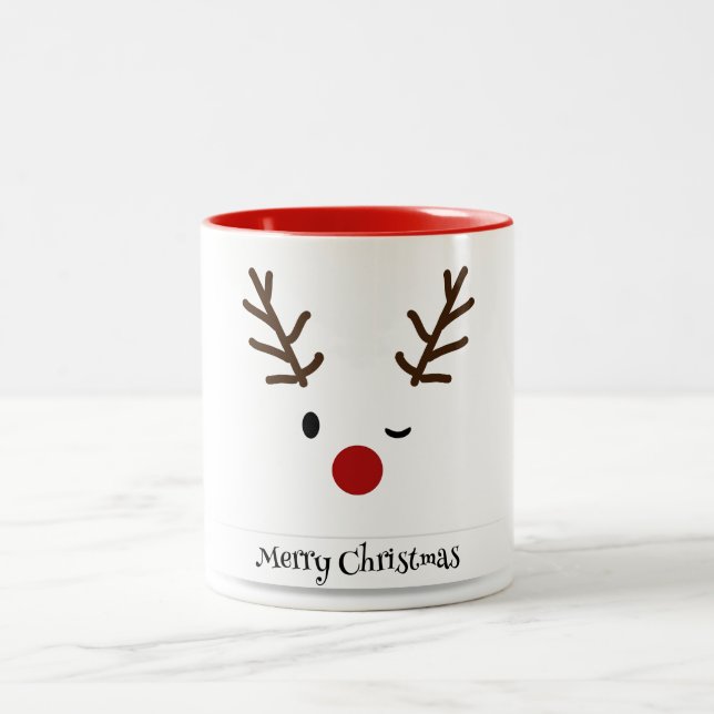 Caneca De Café Em Dois Tons Feliz Natal Engraçado (Centro)