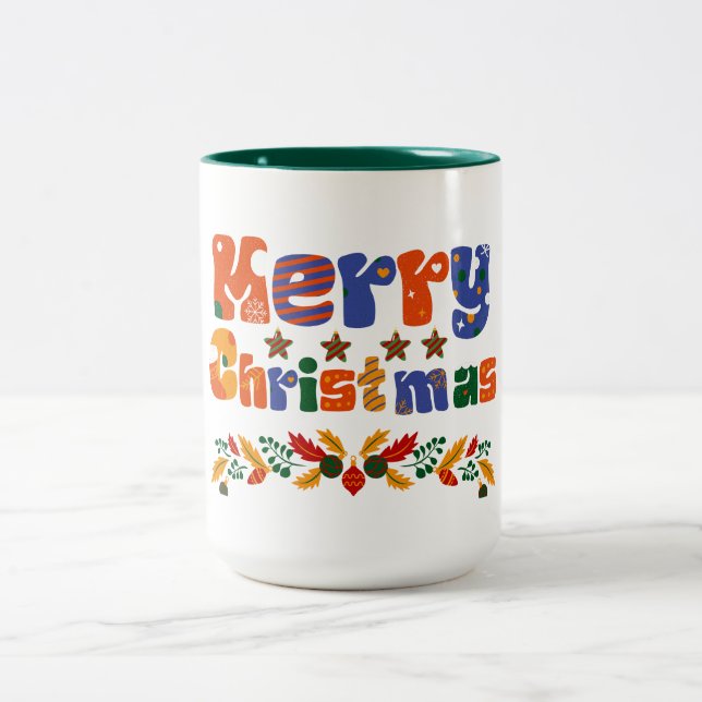 Caneca De Café Em Dois Tons Feliz Natal Férias (Centro)