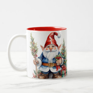 Caneca De Café Em Dois Tons Feliz Natal Gnomo Coffee Mug,
