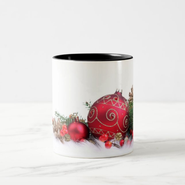 CANECA DE CAFÉ EM DOIS TONS FELIZ NATAL HOLIDAY MUG (Centro)